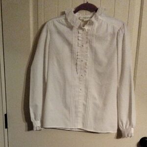 White Ruffled Blouse Vintage